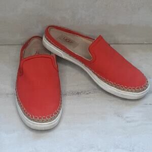 Ladies Caleel Ugg Slides Clogs Suede Orange Sherbet Size 7 1010102